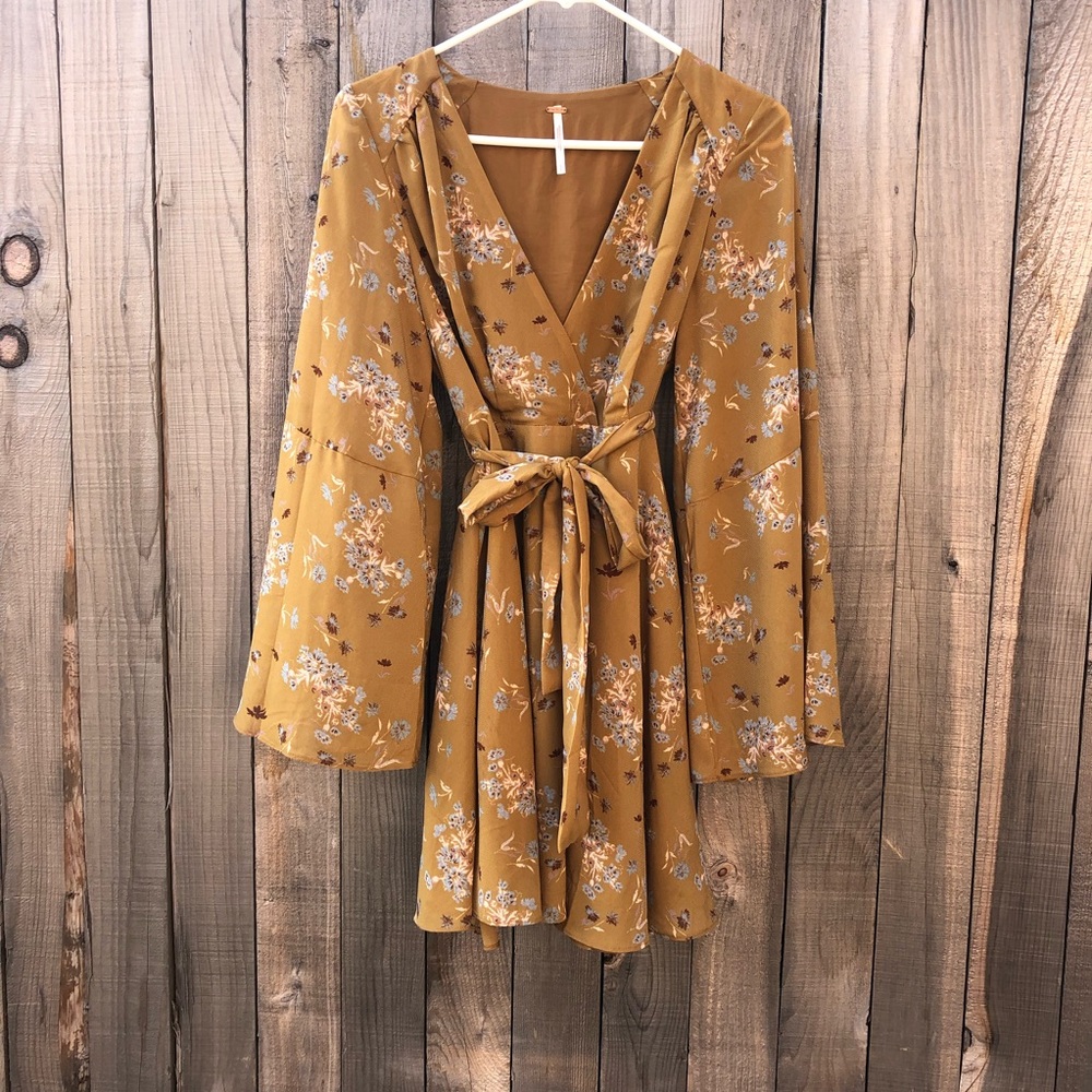 Free People Lilou Floral Wrap Mini Dress